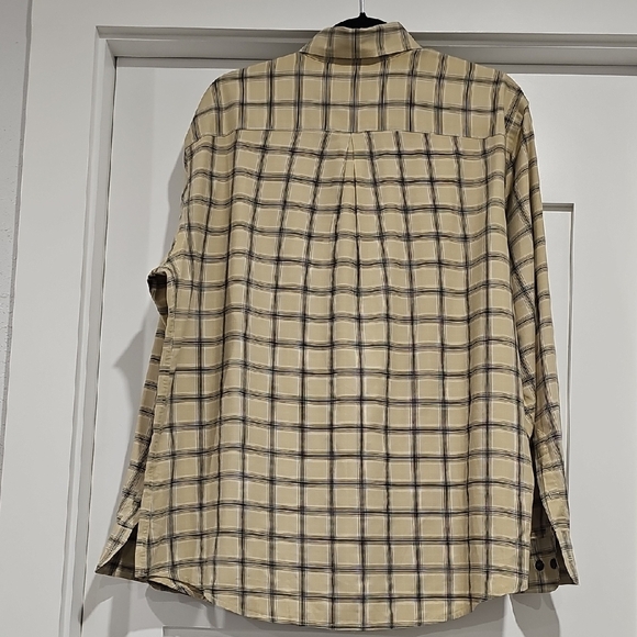 Dockers Cream and Brown Casual Button Down Shirt - Picture 3 of 6